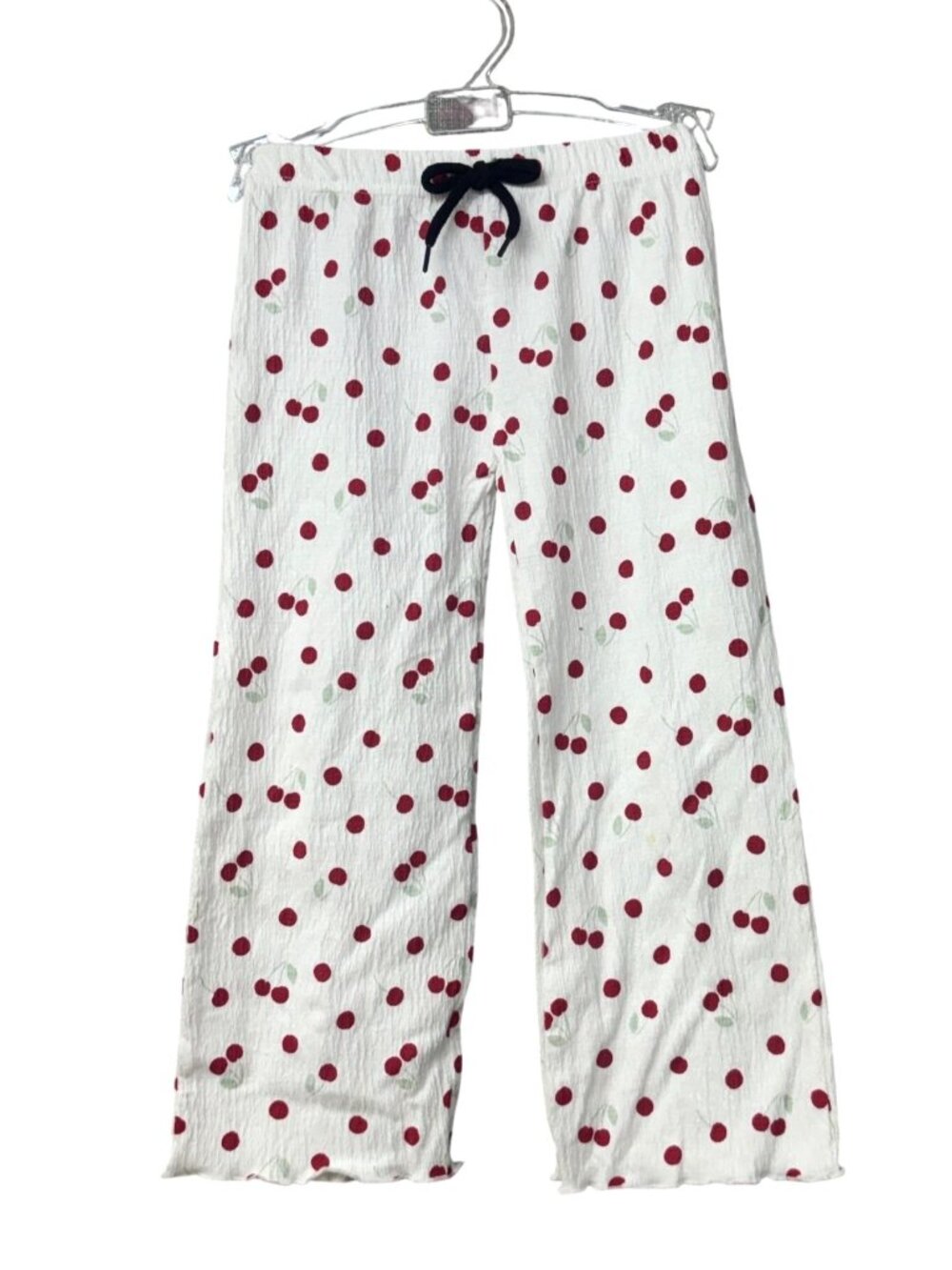 Disney Girl's Minnie Mouse Cherry Print Pajama/ Lounge Pants, White/Red, Sz. 4T